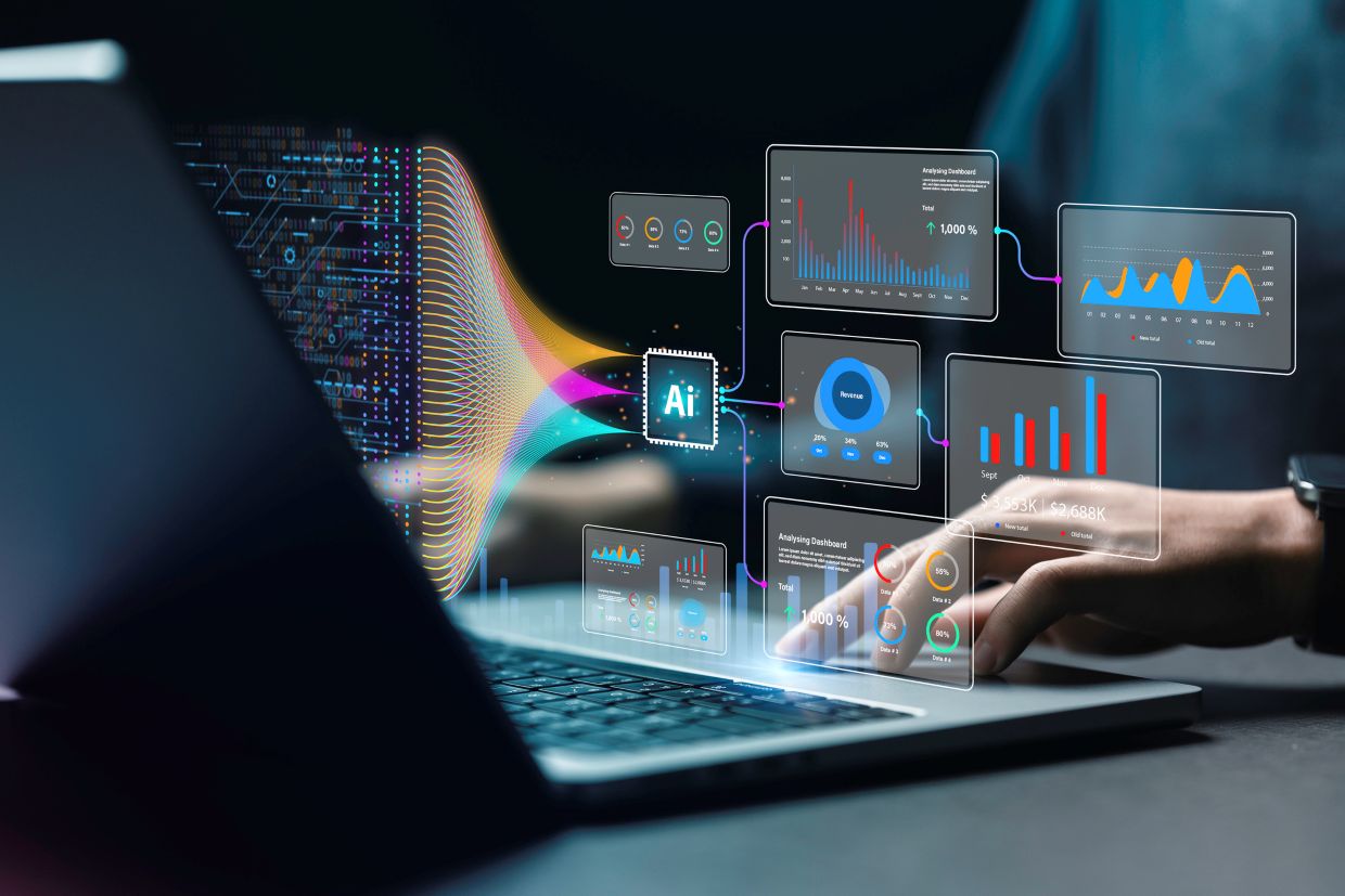 Technological image of various metrics being compared.